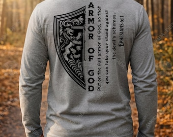 Armor of God Shield Spiritual Scripture SVG PNG Digital Download – Ephesians 6:11 Christian Quote DIY Cricut Silhouette Cut File