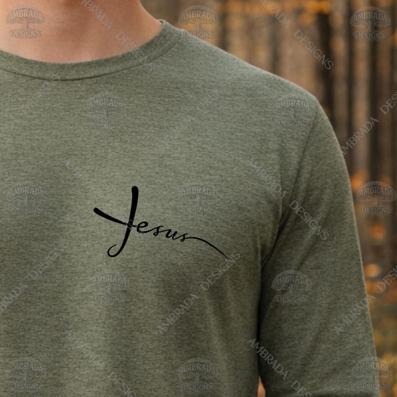 Jesus Script Cross SVG PNG Digital Download - Minimalist Christian Wall ...