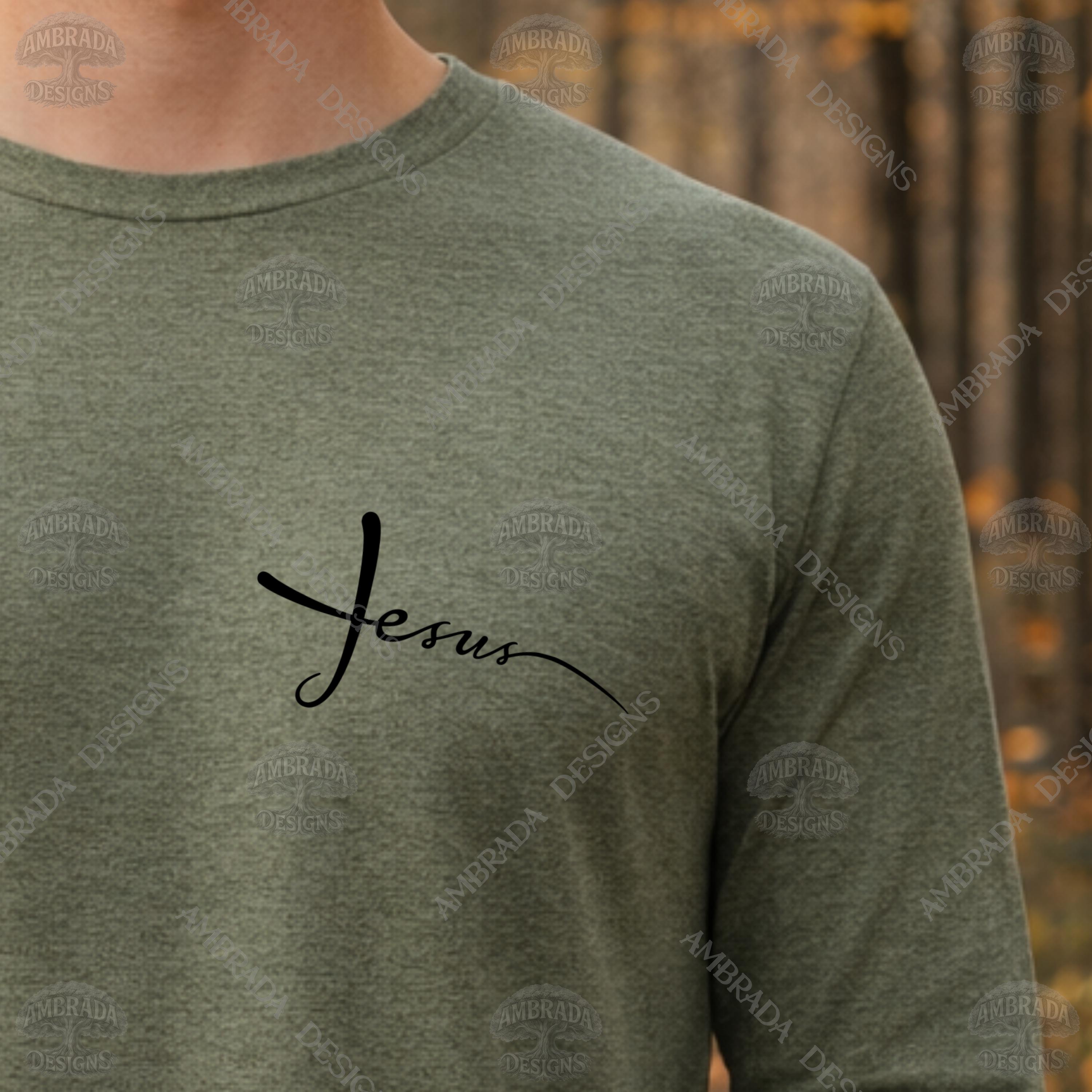 Jesus Script Cross SVG PNG Digital Download - Minimalist Christian Wall ...