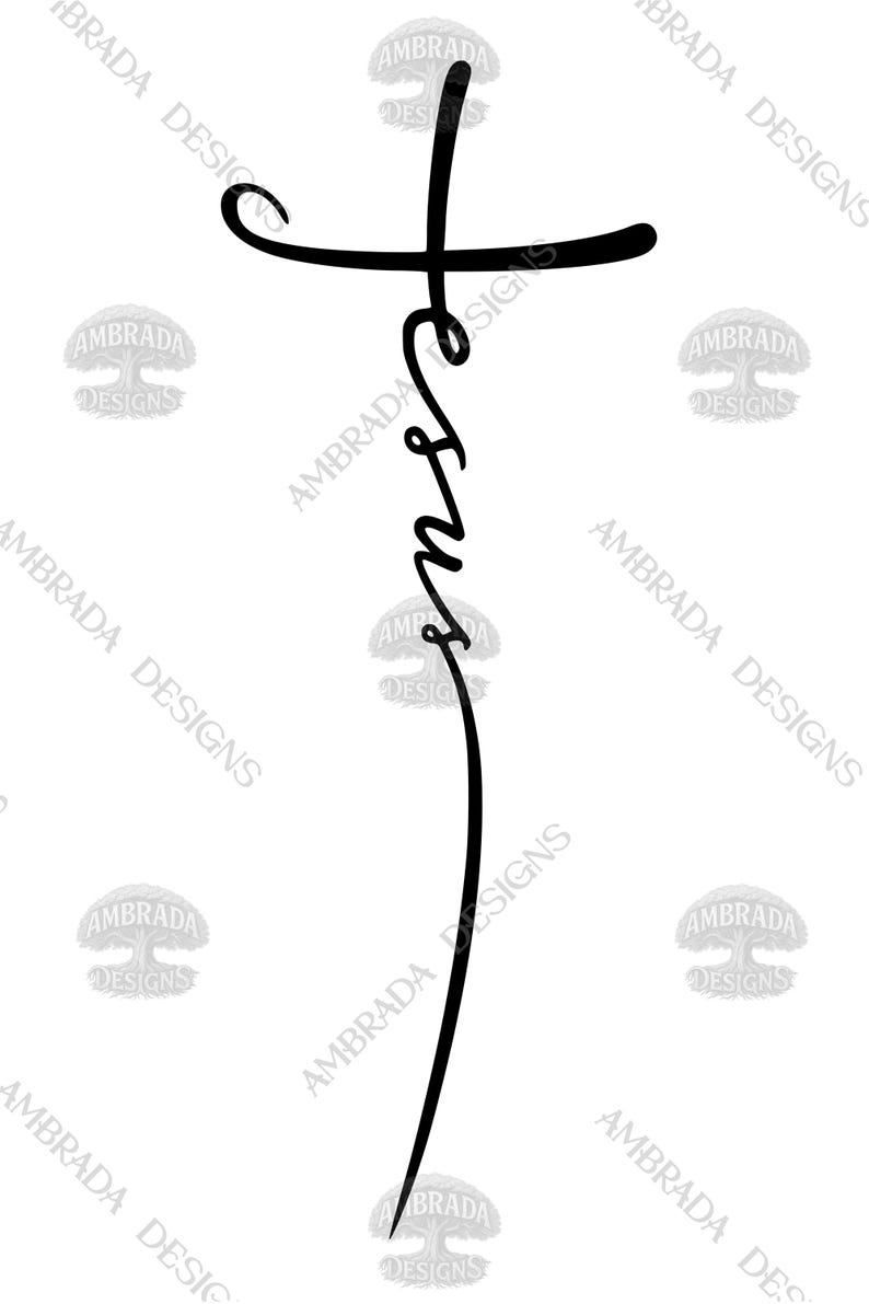 Jesus Script Cross SVG PNG Digital Download - Minimalist Christian Wall ...
