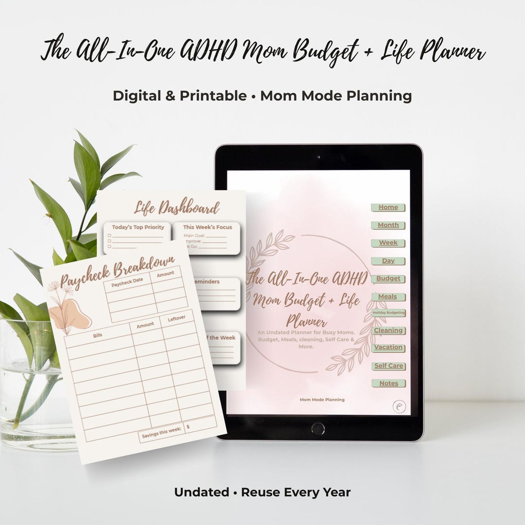 ADHD Mom Life Planner | Digital & Printable, Undated - Etsy