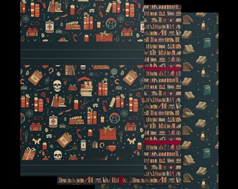 Carta da regalo Dark Academia / Carta da regalo natalizia Bookish, 3 fogli