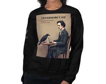 Felpa Edgar Allan Poe / Maglione Nevermore Café, Dark Academia