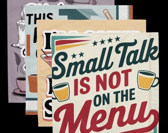 Set di tovaglioli di stoffa sarcastici - Umorismo da cucina retrò (confezione da 4)