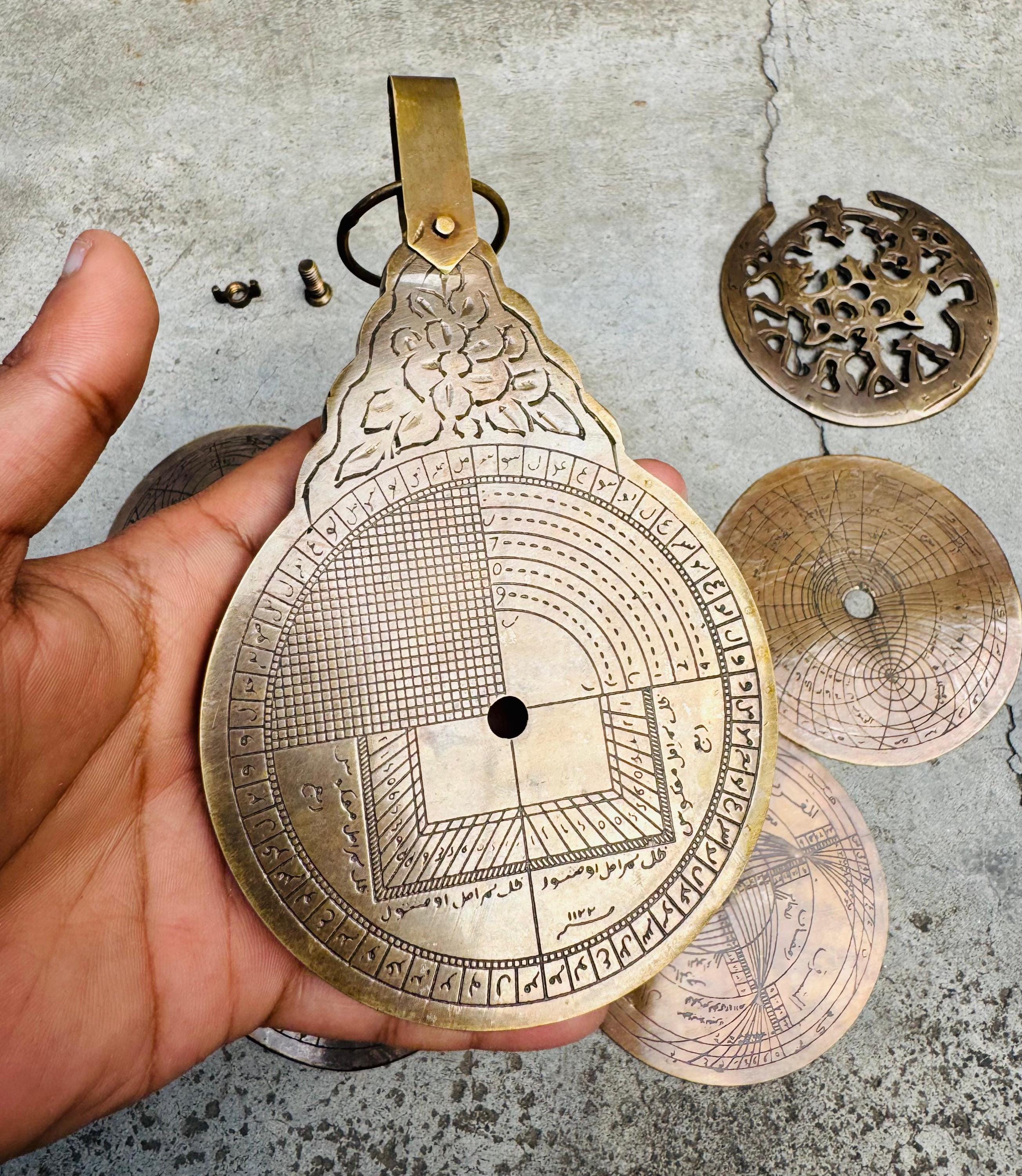 Handmade Brass Astrolabe Replica | Arabic Engraved Medieval