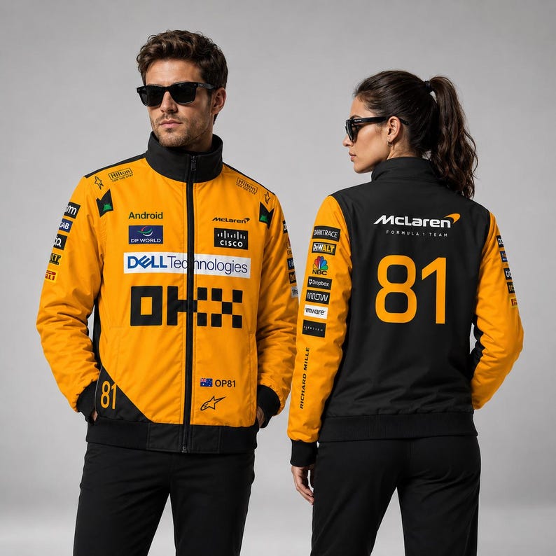 Personalized McLaren formula 1 Racing Jacket, Lando Norris or Oscar Piastri Cordura Fan Apparel image 6