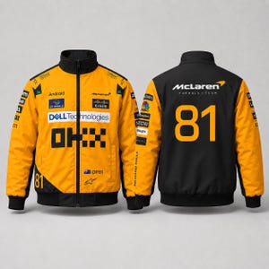 Personalized McLaren formula 1 Racing Jacket, Lando Norris or Oscar Piastri Cordura Fan Apparel Oscar Piastri