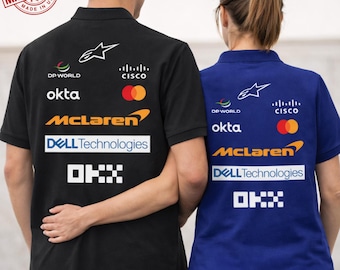 McLaren Polo Shirt Unisex, F1 Racing Polo Shirt Men Women, Motorsport Casual Shirt, Formula 1 Inspired Polo Tee, Streetwear Racing Outfit