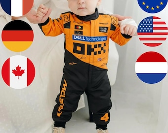 Baby McLaren Suit – McLaren F1 Racing Costume for Infants – Birthday Gift