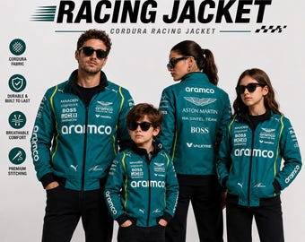 Fernando Alonso Aston Martin Racing Jacket, Personalized Cordura F1 Motorsport Fan Apparel