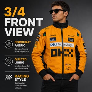 Personalized McLaren formula 1 Racing Jacket, Lando Norris or Oscar Piastri Cordura Fan Apparel image 15