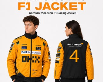 Personalized McLaren Racing Jacket, Lando Norris and Oscar Piastri Fan Apparel, Custom Cordura Jacket