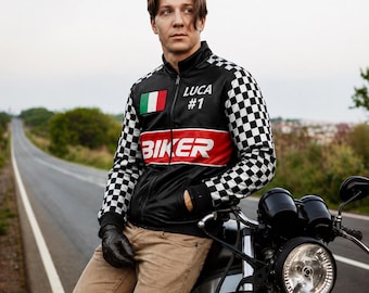 Giacca da corsa personalizzata, bomber con nome e bandiera personalizzati, giacca da corsa per adulti e bambini, abbigliamento per appassionati di Formula, regalo per team di sport motoristici