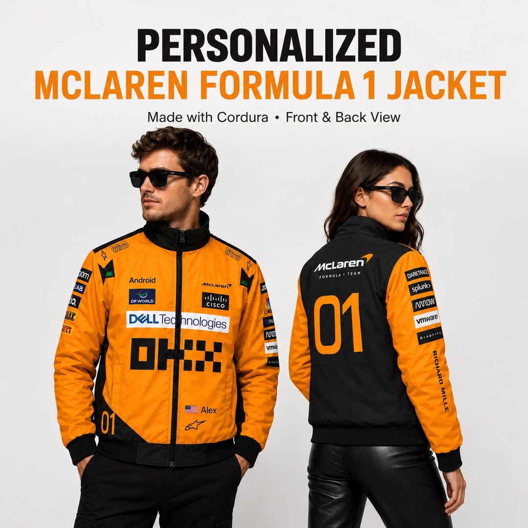 Personalized Mclaren F1 Racing Jacket, Lando Norris or Oscar