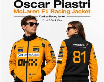 Personalized McLaren formula 1 Racing Jacket, Lando Norris or Oscar Piastri Cordura Fan Apparel