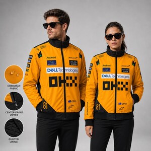 Personalized McLaren formula 1 Racing Jacket, Lando Norris or Oscar Piastri Cordura Fan Apparel image 5