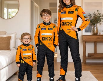 Personalized McLaren F1 Racing Jumpsuit, Lando Norris Oscar Piastri Fan Costume