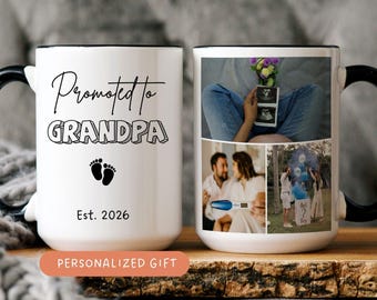 Promoted To Grandpa Mug Pregnancy Announcement Gift First time Grandpa Mug Est 2026 New Grandpa Gift Ultrasound Reveal Gift Fathers Day Gift