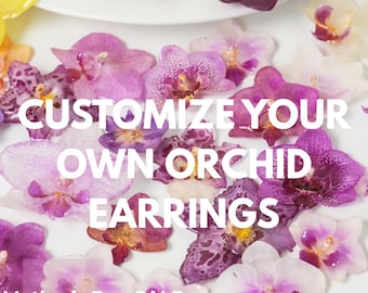 Customized Orchid Petals Earrings, Personalization Flower Jewelry, Floral Earrings, Bridesmaid/Bridal Phalaenopsis Studs, Mother's Day Gift