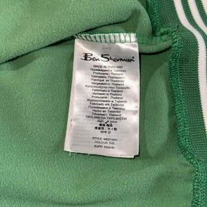 Chaqueta deportiva vintage Ben Sherman verde talla M años 90 estilo Mod Rave del Reino Unido imagen 5
