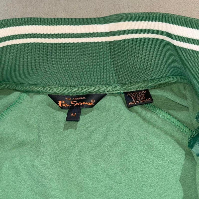 Chaqueta deportiva vintage Ben Sherman verde talla M años 90 estilo Mod Rave del Reino Unido imagen 4