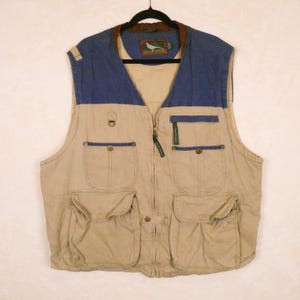 Gilet Vintage Field & Stream Bleu - Taille M - Pêche, Chasse, Safari - État Parfait