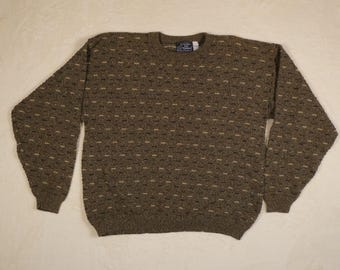 Suéter vintage marrón de los comerciantes de la bahía de Peconic, talla L, estilo pescador costero Grandpacore