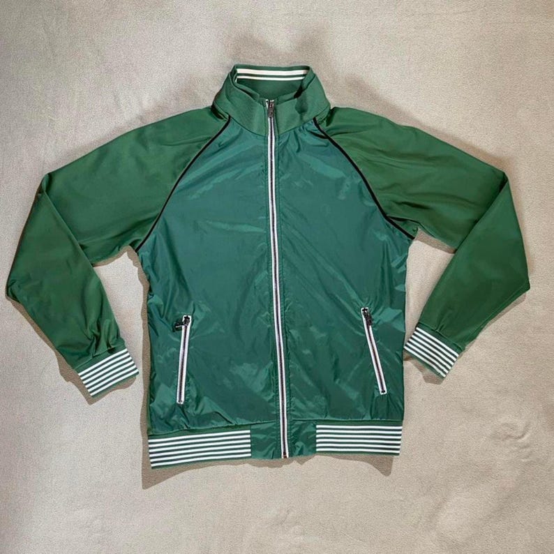 Chaqueta deportiva vintage Ben Sherman verde talla M años 90 estilo Mod Rave del Reino Unido imagen 1