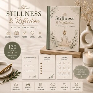Stillness & Reflection Journal | Digital Self Reflection Journal | A4 A5 US Letter | Shadow Work | Inner Healing PDF
