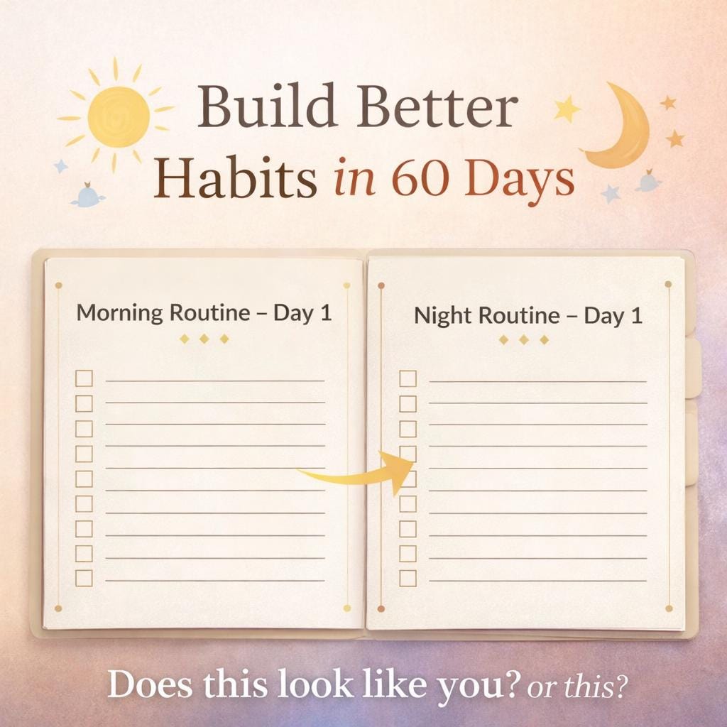 Morning & Night Routine Planner Printable PDF | Daily Habits Self Care ...