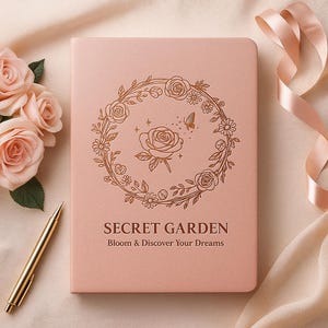 Secret Garden A5 Notebook | Elegant Floral Journal with Motivational Daily Page | Premium Printable Writing & Reflection Planner