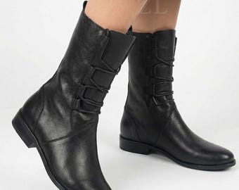 Women Chelsea Boots Organic Leather barefoot black