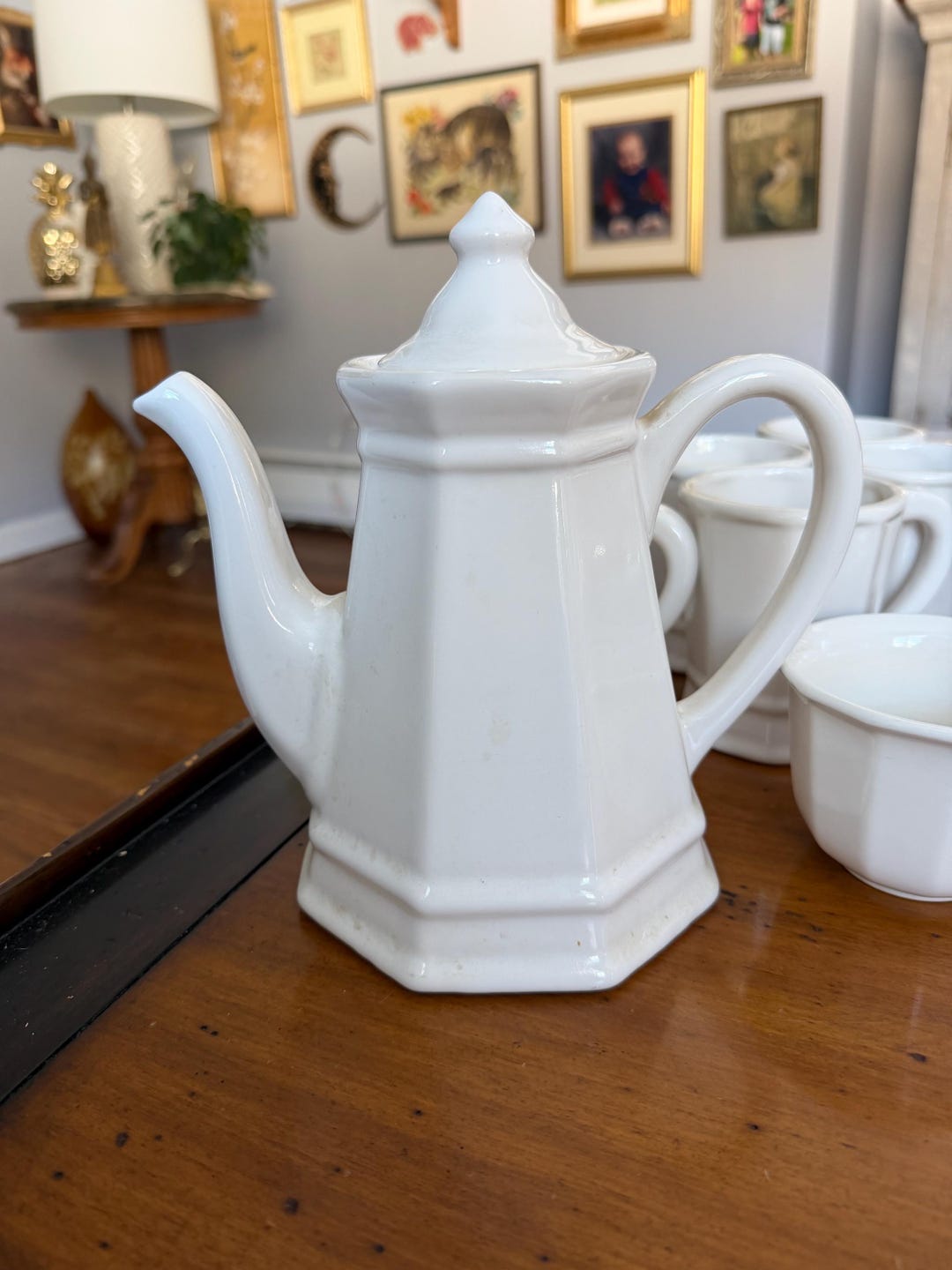 Graff Tea Vintage Pfaltzgraff Heritage White Stoneware Tea Set – Teapot, Mugs ...