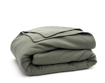 Grey-Green Milk Fibre Duvet Cover, Ultra Breathable, Hypoallergenic, Modern Bed Cover. Made in Portugal