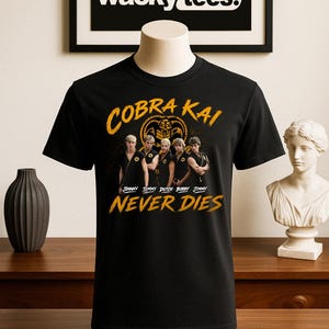 Cobra Kai Never Dies Original 84 Team Legend Wrestling Graphic Tee Shirt