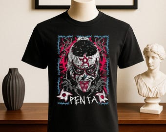 Lucha Libre Penta Madness Wrestling Style Graphic Tee Shirt