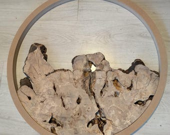 Olive Wood Epoxy Moss Wall Art Base, Natural Slices, Rustic DIY Decor Kit