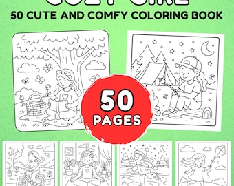 Cozy Girl Coloring Book, 50 Relaxing Pages (PDF Download)