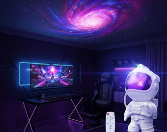 Projektor Astronaut Galaxy Star – obracający się o 360 stopni projektor świetlny mgławicy kosmicznej z pilotem