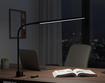 Lampka biurkowa LED Lepro Clip – ściemnialna lampka do czytania USB