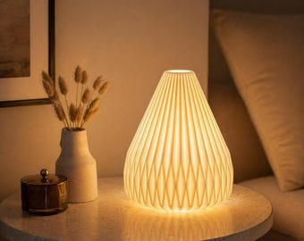 Nowoczesna biała ceramiczna lampa stołowa – ściemnialna lampa akcentowa przy łóżku