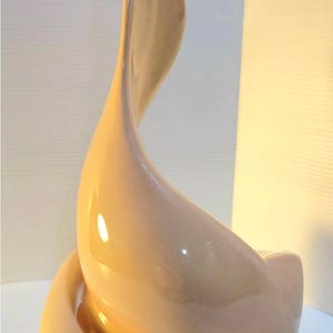 Vintage Retro Biomorphic Form Mocha Pink Planter Ceramic Art Vase 12" Curvy Tall