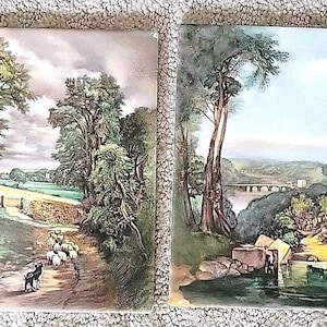 VILLEROY & BOCH 2 Azulejos Escenas Campestres Alemania Occidental Usos Múltiples en Habitaciones