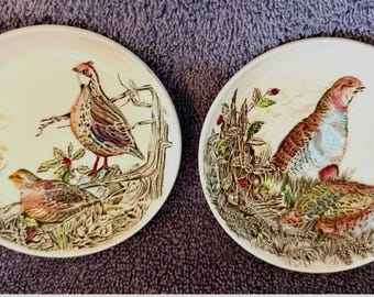 Game Birds By Johnson Brothers Partridge and Quail Coasters Made In England