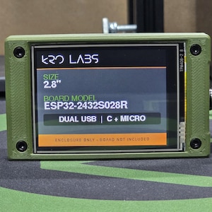 ESP32 CYD-kapsling 2,8" | ESP32-2432S028R | Billigt gult displayfodral | Bänkklar | KRO Labs