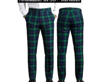 Handmade Scottish Tartan Pants Highland Wool Trews 50+ Clan Plaids