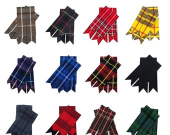 Tartan Kilt Flashes – Scottish Hose Garters with Metal Buckle