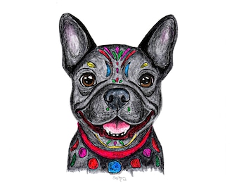 Alebrije Dog Portrait | Custom Guardian Pet Art | Mexican Folk Art | Hand Painted Original