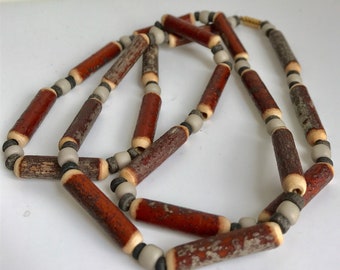 Wood and Shell Necklace1970s Surfing