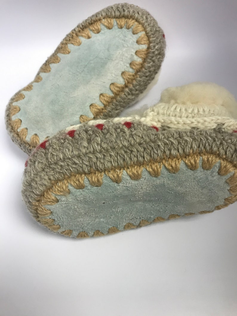 Shearling Slippers Child/'s Size 9 Handcrafted Beautiful Shearling Booties